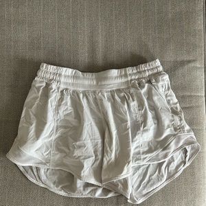 size 6 tall Lululemon Hotty Hot shorts- white
